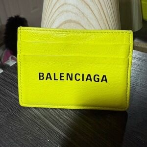 Balenciaga Neon Yellow Card Holder